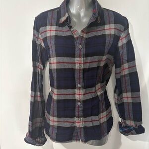 Plaid Button-Up Shirt Women’s size L